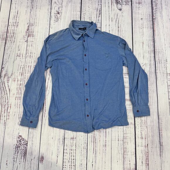 BOSS Hugo Boss Palermo 1/4 Blue Jersey Button Shirt M - Picture 1 of 7